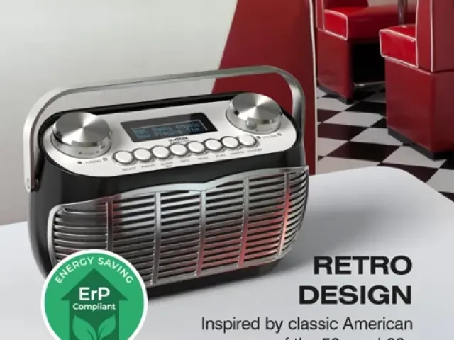 Detroit Retro DAB FM Radio by Audible Fidelity - Black - SALE PRICE!!